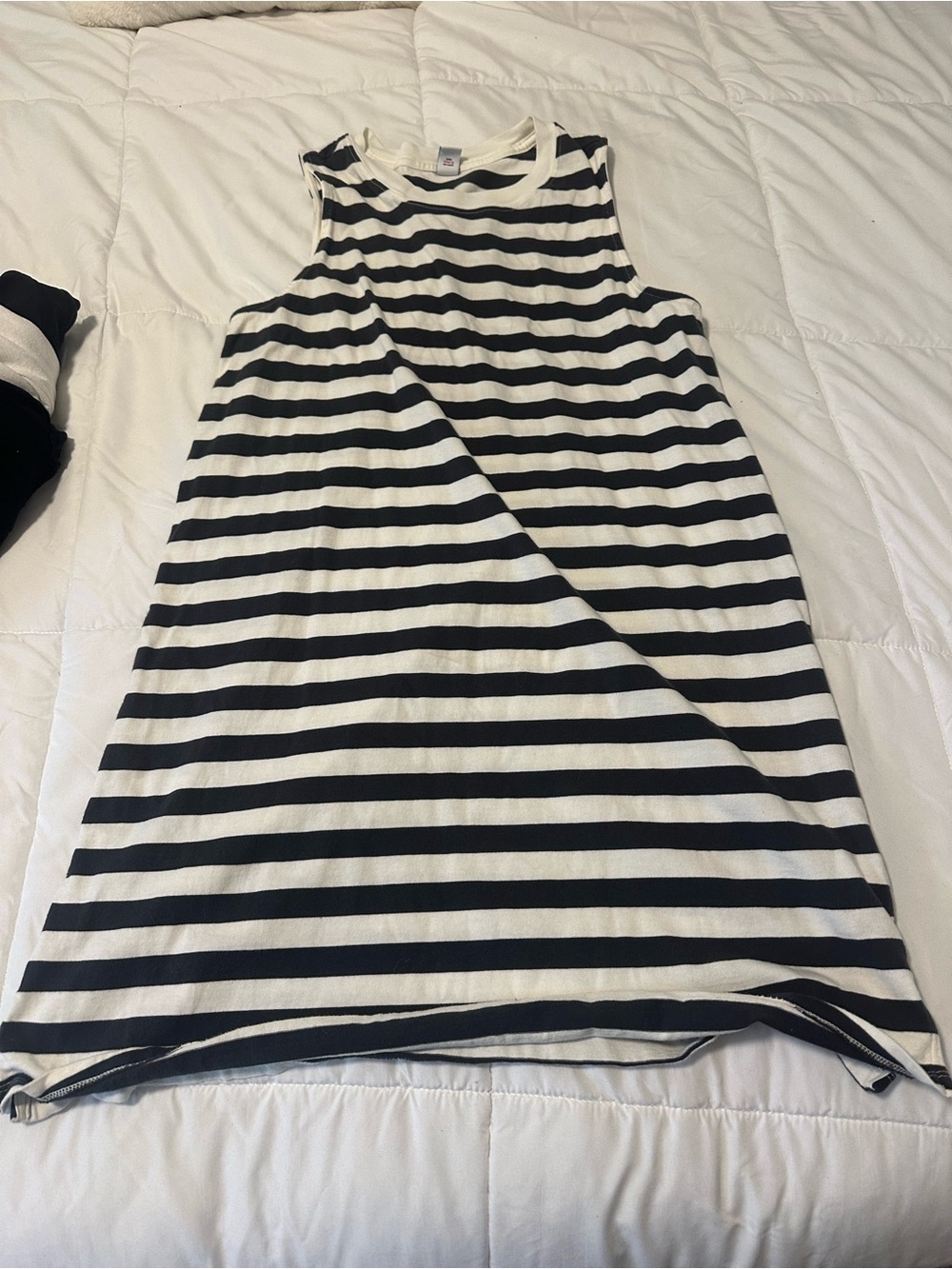 Old Navy Black and White Striped Midi Dress